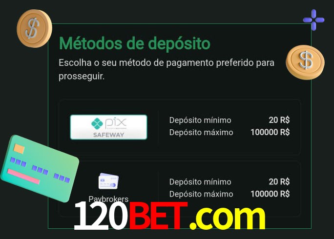 O cassino 120bet.com oferece uma grande variedade de métodos de pagamento
